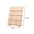 Natural wood tiered display stand for nail art plates and jewelry, size 40.2x30cm - 4 Tiers / Natural Wood Color