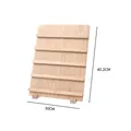 Natural wooden multi-layer nail art display stand featuring 30x40.2cm dimensions - 5-Tier / Natural Wood Color
