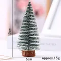 Miniature snow-flocked cedar Christmas tree on a rustic wooden base, 15cm height - 15CM