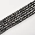 High quality natural grey cylinder stone spacer beads 2x4mm for DIY jewelry making - 2*4mm (Approx 150 Beads per Strand) / 7 Black Sparkle