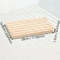 Natural wood nail art display board with dimensions 28x16.8x1.2cm - Small Card Holder / Natural Wood Color