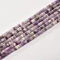 Natural amethyst purple and white cylindrical tube spacer beads for DIY jewelry making - 2*4mm (Approx 150 Beads per Strand) / 8 Amethyst