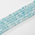 Professional 2*4mm light blue cylindrical spacer beads for DIY jewelry making and accessories - 2*4mm (Approx 150 Beads per Strand) / 9 Dyed White Stone (Blue)