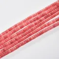 High quality 2x4mm pink cylindrical tube spacer beads for DIY jewelry making projects - 2*4mm (Approx 150 Beads per Strand) / 11 Red Jade