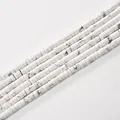 White howlite 2x4mm cylindrical tube spacer beads for DIY jewelry making - 2*4mm (Approx 150 Beads per Strand) / 14 White Turquoise
