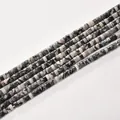 2x4mm grey marbled cylindrical tubular spacer beads for DIY jewelry - 2*4mm (Approx 150 Beads per Strand) / 15 Black Net Stone