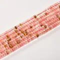 Translucent pink and amber cylindrical 2x4mm tube beads for DIY handmade jewelry making - 2*4mm (Approx 150 Beads per Strand) / 26 Watermelon Crystal