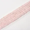 Pink translucent cylindrical 2x4mm tube bead spacers for handmade jewelry DIY projects - 2*4mm (Approx 150 Beads per Strand) / 28 Rose Quartz