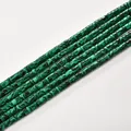 Green malachite patterned cylindrical 2x4mm tube beads for professional DIY jewelry making - 2*4mm (Approx 150 Beads per Strand) / 30 Synthetic Green Peacock (Malachite)