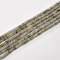 Professional natural stone 2x4mm cylinder spacer beads for handmade DIY jewelry making - 2*4mm (Approx 150 Beads per Strand) / 37 Flash Stone (Labradorite)