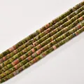 Natural green and pink Unakite 2x4mm tube spacer beads for DIY jewelry making accessories - 2*4mm (Approx 150 Beads per Strand) / 38 Unakite