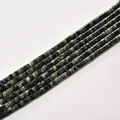 Natural dark green mottled cylindrical 2x4mm tube beads for DIY jewelry handmade crafts - 2*4mm (Approx 150 Beads per Strand) / 39 Green Eye Stone