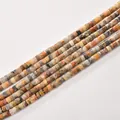 Natural stone 2x4mm cylindrical tube beads strands for DIY jewelry making accessories - 2*4mm (Approx 150 Beads per Strand) / 42 Crazy Lace Agate