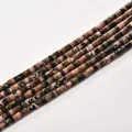 Natural rhodonite 2x4mm tube spacer beads for DIY jewelry making handmade crafts - 2*4mm (Approx 150 Beads per Strand) / 46 Rhodonite