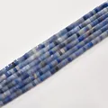 Strand of 2x4mm blue and grey stone tube beads for DIY handcrafted jewelry making spacers - 2*4mm (Approx 150 Beads per Strand) / 50 Blue Aventurine