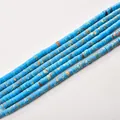 Natural mottled turquoise blue cylindrical tube spacer beads for DIY jewelry 2x4mm - 2*4mm (Approx 150 Beads per Strand) / 51 Blue Emperor Turquoise