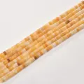 Yellow cylindrical tube beads 2x4mm for DIY jewelry making - 2*4mm (Approx 150 Beads per Strand) / 52 Yellow Dragon Jade