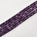 Professional 2x4mm purple cylindrical natural stone spacer beads for DIY jewelry crafts - 2*4mm (Approx 150 Beads per Strand) / 55 Purple Jade