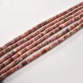 2x4mm cylindrical pink natural stone tube spacer beads for DIY jewelry making crafts - 2*4mm (Approx 150 Beads per Strand) / 60 Sesame Red