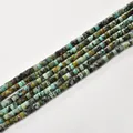 2x4mm natural stone tube spacer beads for DIY jewelry making in green jasper - 2*4mm (Approx 150 Beads per Strand) / 62 African Turquoise