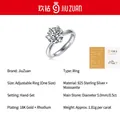 Adjustable 925 silver moissanite ring with six-prong setting in golden finish - Six-claw Closed Mouth Abstinence 50 Points (including Gra Certificate) / US Size 5