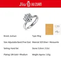 Adjustable 925 silver moissanite ring with six-prong setting in golden finish - Six-claw Closed Mouth Abstinence 50 Points (including Gra Certificate) / US Size 5