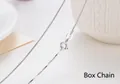 Collana classica in argento sterling S925 con catena a scatola per donna, finitura lucida - Catena Box 45cm (Senza Ciondolo)