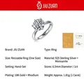 Elegant 925 sterling silver ring featuring a 1ct round moissanite in a six-prong setting - Special Item: 1-carat Six-prong Closed Ring (with Gra Certificate) / US Size 5