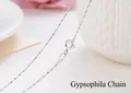 Vista dettagliata della collana a catena gypsophila in argento 925 con chiusura a molla - Catena Stella 45cm (Senza Ciondolo)