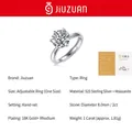 Elegant 925 sterling silver moissanite ring with classic six-prong setting silver finish - 2-carat Six-prong Closed Ring (with Gra Certificate) / US Size 5