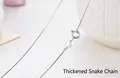 Detailaufnahme einer verdickten 925er Sterling Silber Schlangenkette ohne einen Anhänger - Schlangenknochenkette 45cm (Ohne Anhänger)