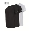 Camiseta deportiva transpirable de secado rápido para hombre en colores blanco y negro - S / Negro+Negro+Blanco