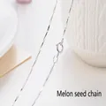 Detailaufnahme einer 925er Silberkette im Melonenkern-Design ohne Anhänger. - Melonenkernkette 45cm (Ohne Anhänger)