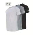 Camisetas deportivas transpirables de secado rápido para hombre en blanco gris y negro - S / Blanco, Gris y Negro