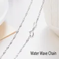 Detailansicht einer silbernen Wasserwellen-Halskette mit einem S925-Italien-Verschluss - Wasserwellenkette 45cm (Ohne Anhänger)