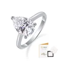 Elegant 925 sterling silver moissanite ring featuring a pear-cut brilliant stone - R12982 Moissanite Pear-shaped 8*12 (includes Gra Certificate + Export Box) / US Size 7