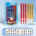 Coffret de 36 marqueurs acryliques professionnels pour peinture d'art et loisirs créatifs - 36 Couleurs
