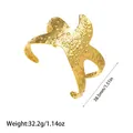 Detailed view of golden starfish cuff bracelet with weight and size specifications - Grained Texture Starfish (YY114)