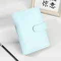 Premium light blue PU leather 6-ring binder notebook with secure magnetic buckle strap - Blue Shell