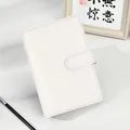 Elegant white PU leather loose-leaf notebook featuring a secure magnetic buckle closure - White Shell