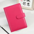 Premium vibrant pink PU leather A5/A6 loose-leaf notebook with magnetic buckle closure - Rose Red Case