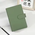 Sage green soft PU leather loose-leaf notebook with 6-hole binder and magnetic buckle - Matcha Green Case