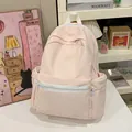 Minimalistischer hellrosa Rucksack mit großer Kapazität für Schüler und Studenten - Rosa Groß / Groß