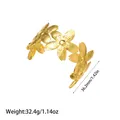 Elegant gold plated stainless steel flower open cuff bracelet jewelry for men and women - 3D Cherry Blossom Style (YY152)