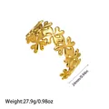Gold-toned heart pattern titanium steel open cuff bracelet, 24mm width unisex style - Heart Hollow Pattern (YY154)