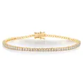 Elegante vergulde eenrijige zirkonia tennisarmband met veilige dubbele sluiting - 6 inch / 2mm