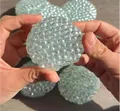 Clear transparent squishy stress ball toy for anxiety relief and sensory fidget play - Transparent Blue