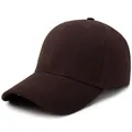 Classic solid dark brown baseball cap with structured crown and curved brim for men - Adjustable / Coffee