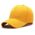 Vibrant solid color yellow cotton baseball cap for outdoor sports and sun protection - Adjustable / Yellow