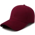 Solid burgundy baseball cap with blank front for sports and sun protection - Adjustable / Burgundy